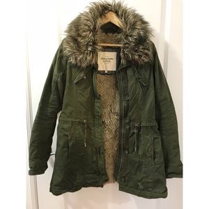 Abercrombie & Fitch Faux Fur Lined Parka